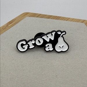 Black and White 'Grow a Pear' Enamel Pin Grow a pair